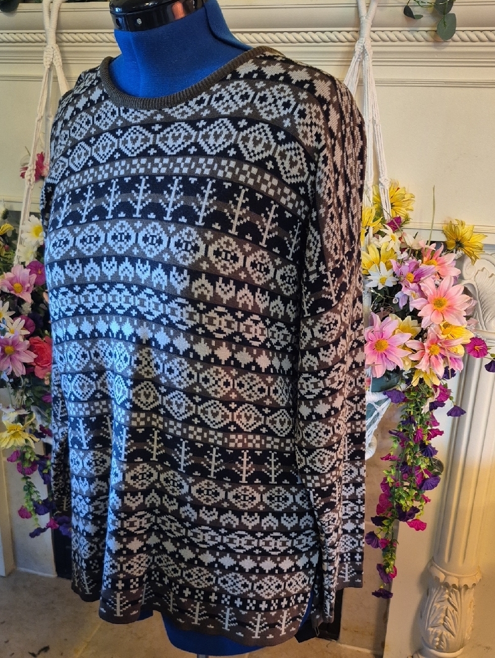 Malibu America By Nini Bambini Sz.XL. Vintage Brown Gray Black.(#2014D)